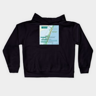 Outline Map of Assateague Island, MD Kids Hoodie